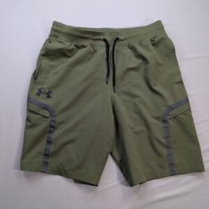 Under Armour Sportstyle Elite Cargo Shorts Mens L Green Performance Workout Gym